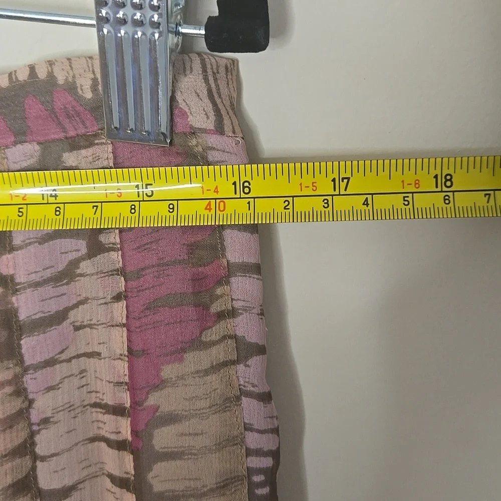 Alfani Silk Pleated A-Line Skirt Mauve Abstract‎ Print Classic Feminine Size 10